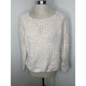 Buffalo David Bitton Womens Eyelash Sweater Sz XXL Ivory Tan Long Sleeve 2XL
